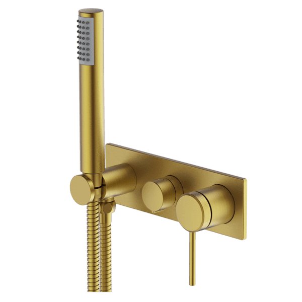 Gareth Ashton Poco 3 Hole Bath / Shower Mixer Set Brushed Brass - Sydney Home Centre