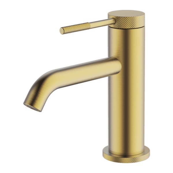 Gareth Ashton Poco Knurled Basin Mixer Brushed Brass - Sydney Home Centre