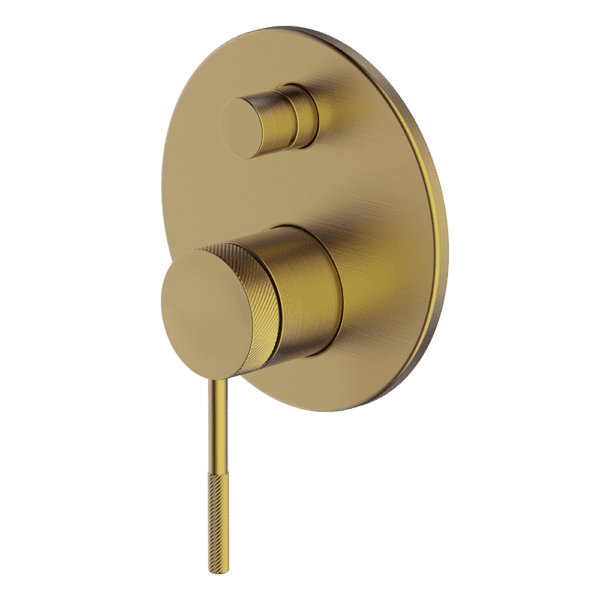 Gareth Ashton Poco Knurled Diverter Brushed Brass - Sydney Home Centre