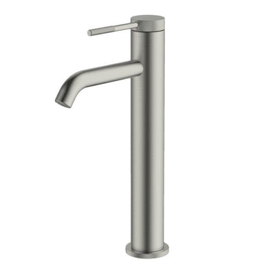 Gareth Ashton Poco Knurled High Basin Mixer Brushed Nickel - Sydney Home Centre