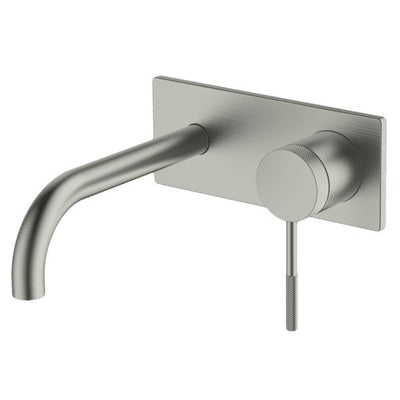 Gareth Ashton Poco Knurled Wall Basin / Bath Set 165mm Brushed Nickel - Sydney Home Centre