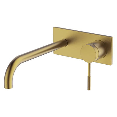 Gareth Ashton Poco Knurled Wall Basin / Bath Set 220mm Brushed Brass - Sydney Home Centre