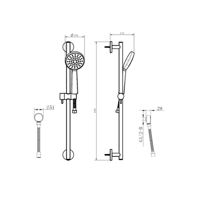 Gareth Ashton Shower On Rail Brushed Brass - Sydney Home Centre