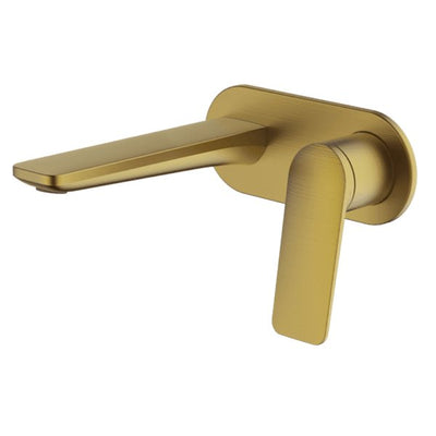 Gareth Ashton Vela Wallset With 165mm Wall Spout Brushed Brass - Sydney Home Centre