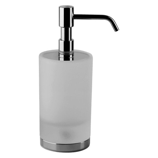 Gessi Emporio Standing Soap Dispenser In White Glass Brushed Nickel - Sydney Home Centre