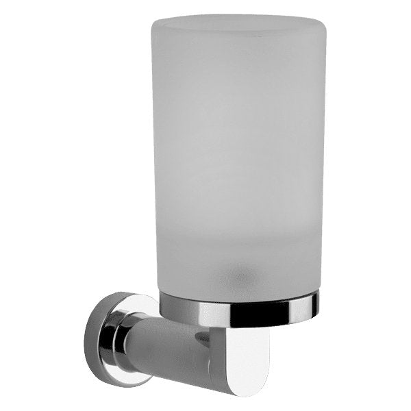 Gessi Emporio Wall Mounted Tumbler Holder In White Glass Brushed Nickel - Sydney Home Centre