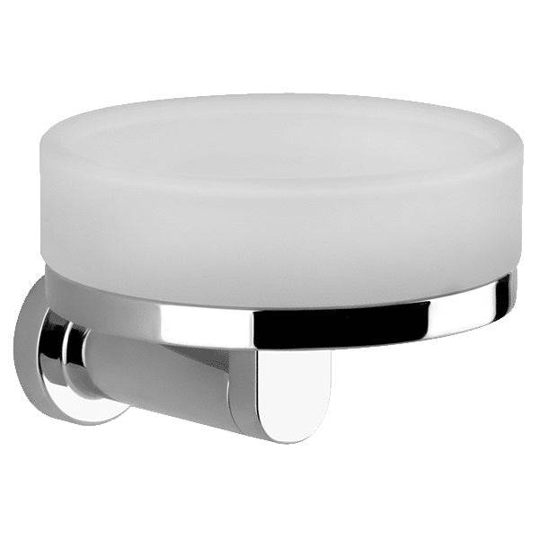 Gessi Emporio White Ceramic Wall Mounted Soap Holder Brushed Nickel - Sydney Home Centre