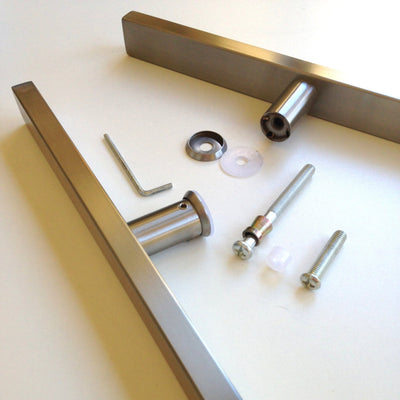 Hansdorf 600mm Square Stainless Steel Entrance Door Handle Pull Set Brushed Chrome - Sydney Home Centre