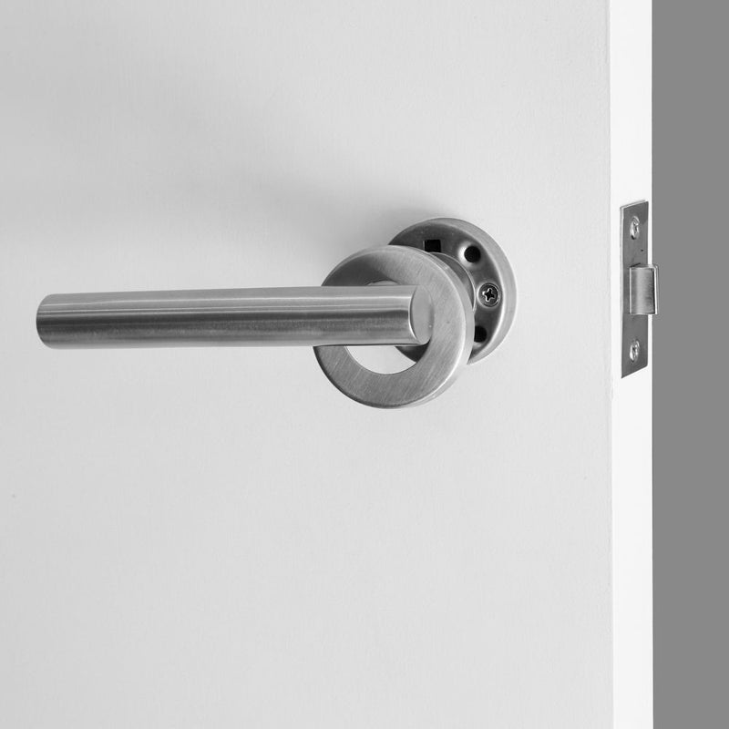 Hansdorf Jasmine Solid Stainless Steel Passage Door Lever Handle Kit Brushed Chrome - Sydney Home Centre