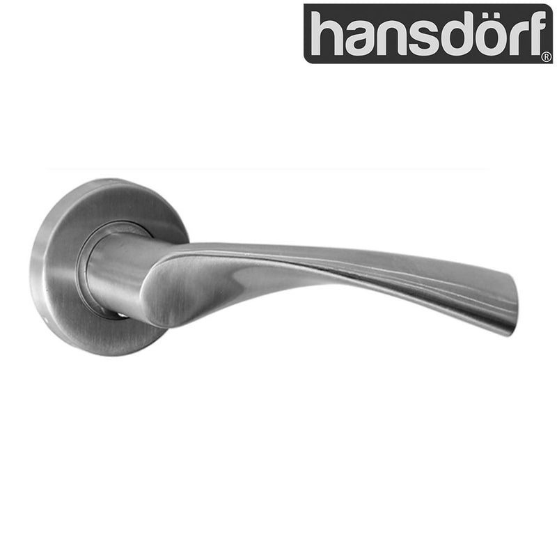 Hansdorf Kaiser Solid Stainless Steel Passage Door Lever Handle Kit Brushed Chrome - Sydney Home Centre