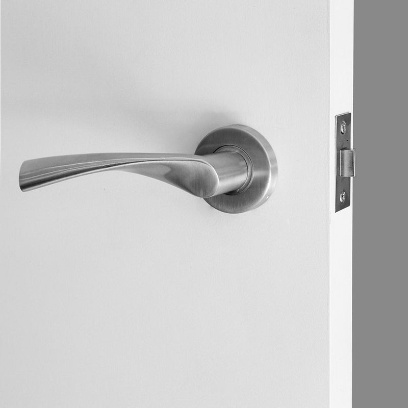 Hansdorf Kaiser Solid Stainless Steel Passage Door Lever Handle Kit Brushed Chrome - Sydney Home Centre