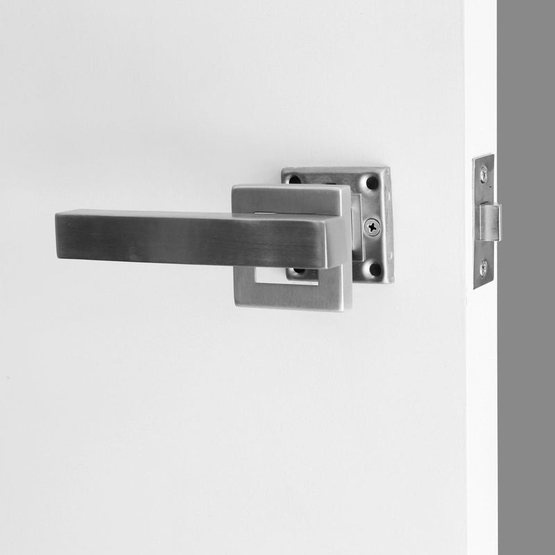 Hansdorf Kudos Solid Stainless Steel Passage Door Lever Handle Kit Brushed Chrome - Sydney Home Centre