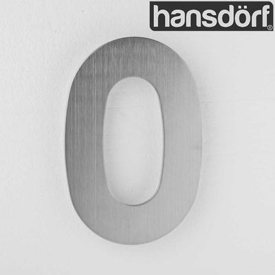 Hansdorf Stainless Steel 150mm House Number 0 Brushed Chrome - Sydney Home Centre