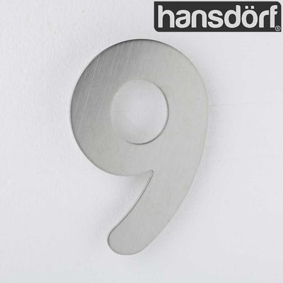 Hansdorf Stainless Steel 150mm House Number 9 Brushed Chrome - Sydney Home Centre