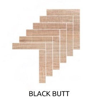 Hardwood Black Butt Herringbone Mosaic 352x422 SurfaceTec® - Sydney Home Centre