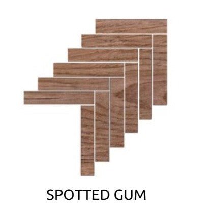 Hardwood Spotted Gum Herringbone Mosaic 352x422 SurfaceTec® - Sydney Home Centre