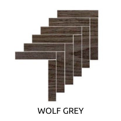 Hardwood Wolf Grey Herringbone Mosaic 352x422 SurfaceTec® - Sydney Home Centre