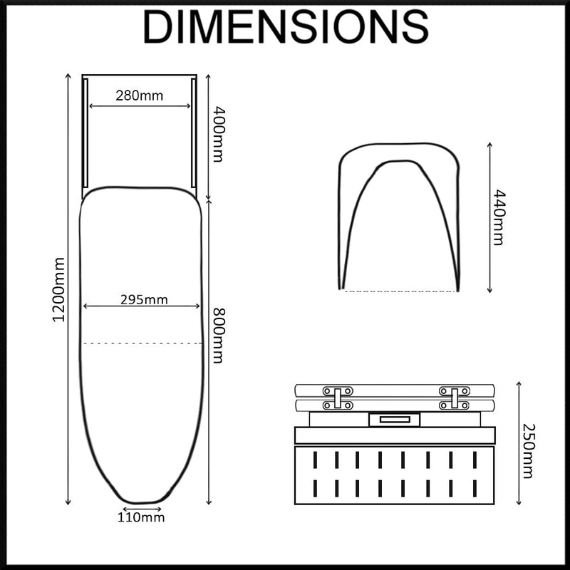 Heuger 800mm Pull - Out Fold - Out Rotating Ironing Board Beige - Sydney Home Centre