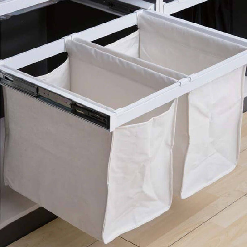 Heuger Pull Out Storage Bag / Laundry Hamper For 900mm Wide Cabinet White - Sydney Home Centre