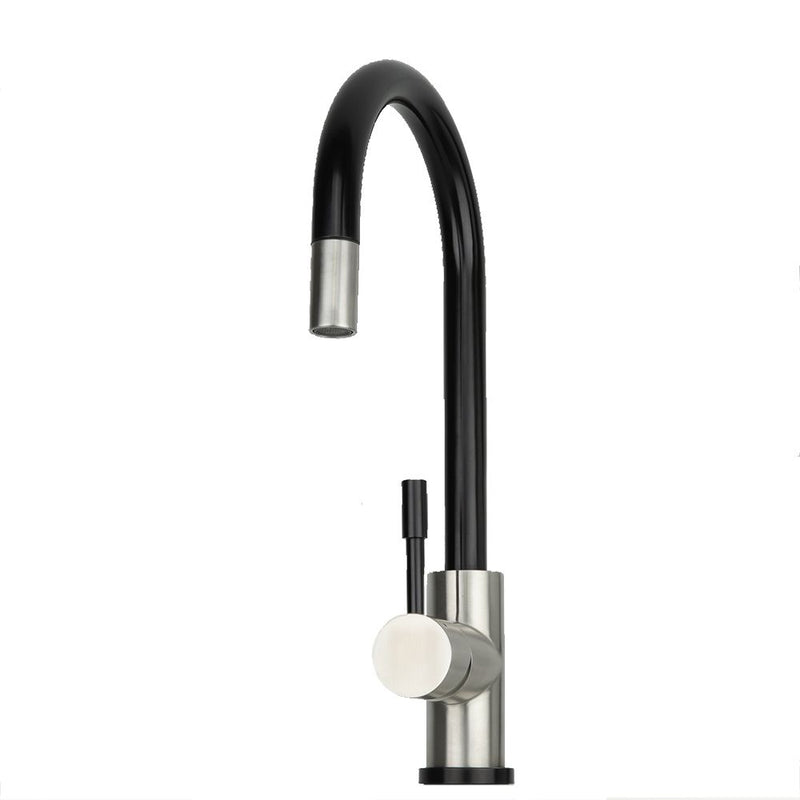 Swedia Klaas Stainless Steel Kitchen Mixer Tap With Pull-Out Hose Satin Black & Brushed Finish - Sydney Home Centre