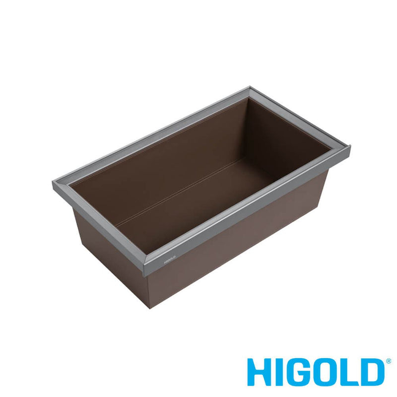 Higold A Series Deep Pull Out Wardrobe Basket Fits 600mm Cabinet Grey & Chocolate - Sydney Home Centre