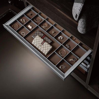 Higold A Series Pull Out Accessories / Jewellery Storage Box Fits 900mm Cabinet Grey & Chocolate - Sydney Home Centre