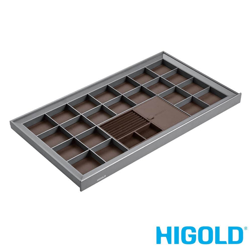 Higold A Series Pull Out Accessories / Jewellery Storage Box Fits 900mm Cabinet Grey & Chocolate - Sydney Home Centre