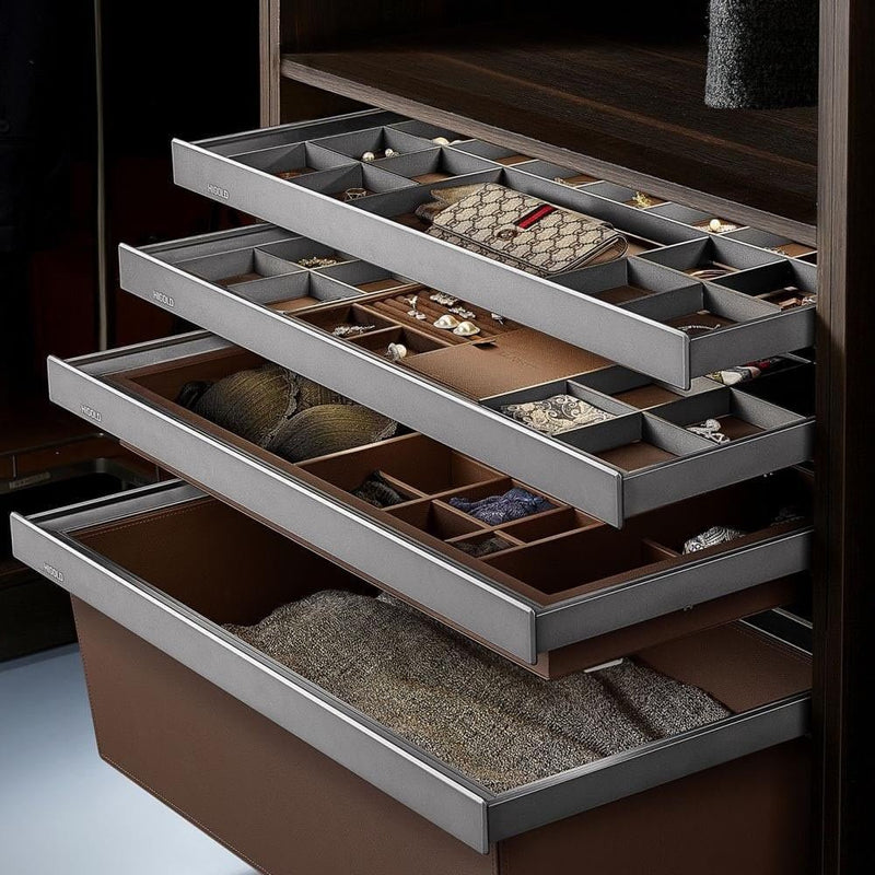 Higold A Series Pull Out Accessories / Jewellery Storage Box Fits 900mm Cabinet Grey & Chocolate - Sydney Home Centre