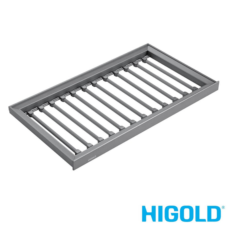 Higold A Series Pull Out Trousers Rack (Holds 12 Pairs) Fits 900mm Cabinet Grey & Chocolate - Sydney Home Centre