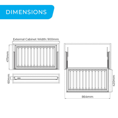 Higold A Series Pull Out Trousers Rack (Holds 12 Pairs) Fits 900mm Cabinet Grey & Chocolate - Sydney Home Centre