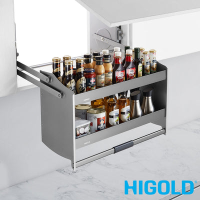 Higold Shearer Pull Down Overhead Cabinet Storage For A 900mm Cupboard Grey - Sydney Home Centre