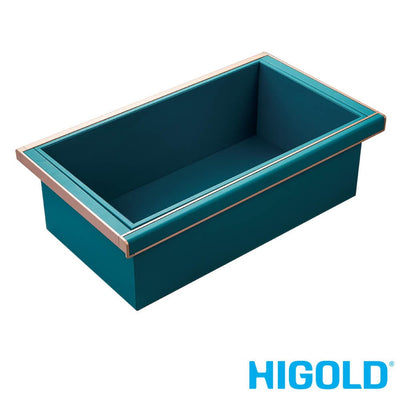 Higold B Series Deep Pull Out Wardrobe Basket Fits 900mm Cabinet Tiffany Teal With Copper - Sydney Home Centre