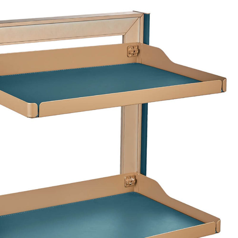 Higold B Series Left Side Mount 3 - Tier Slide Out Wardrobe Storage Baskets Tiffany Teal With Copper - Sydney Home Centre