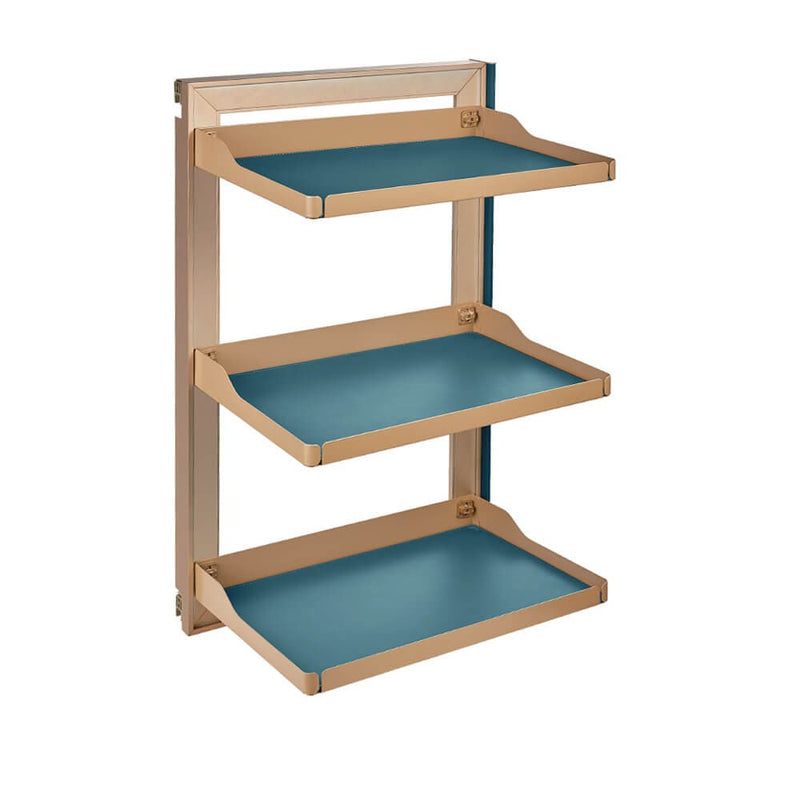 Higold B Series Left Side Mount 3 - Tier Slide Out Wardrobe Storage Baskets Tiffany Teal With Copper - Sydney Home Centre