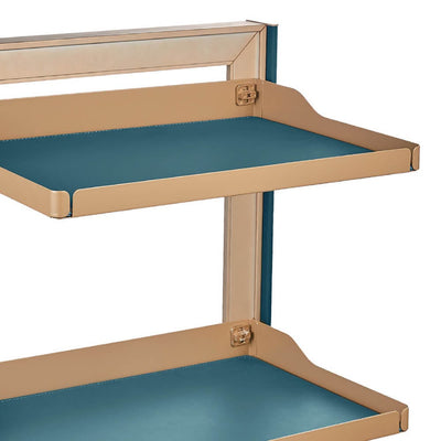 Higold B Series Left Side Mount 3-Tier Slide Out Wardrobe Storage Baskets Tiffany Teal With Copper - Sydney Home Centre