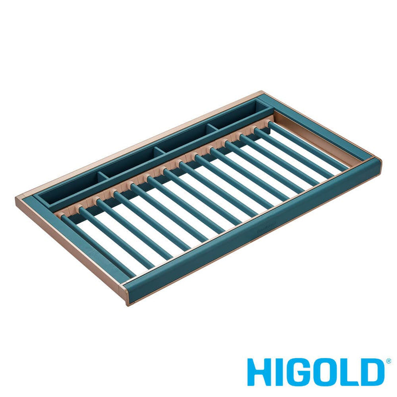 Higold B Series Pull Out Trouser And Belt Rack (Holds 14 Pairs) Fits 900mm Cabinet Tiffany Teal With Copper - Sydney Home Centre
