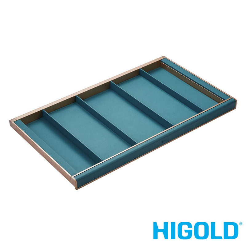 Higold B Series Pull Out Wardrobe Storage Tray With Adjustable Sections Fits 900mm Cabinet Tiffany Teal With Copper - Sydney Home Centre