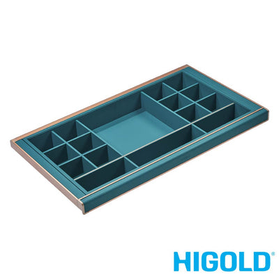 Higold B Series Pull Out Wardrobe Storage Tray With Multiple Sections Fits 900mm Cabinet Tiffany Teal With Copper - Sydney Home Centre