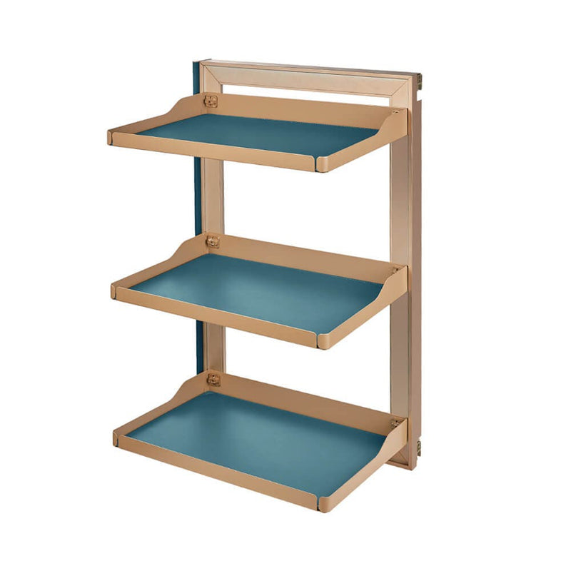 Higold B Series Right Side Mount 3 - Tier Slide Out Wardrobe Storage Baskets Tiffany Teal With Copper - Sydney Home Centre