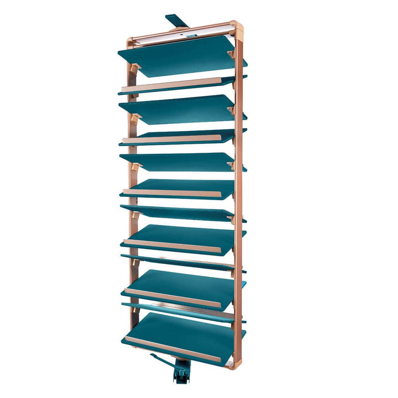 Higold B Series Rotating Shoe Rack 12-Tier Fits 800-900mm Cabinet Tiffany Teal With Copper - Sydney Home Centre