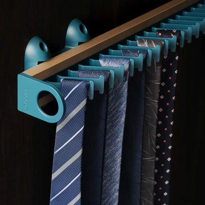 Higold B Series Side Mount Slide Out Wardrobe Tie Rack (Holds 20 Ties) Tiffany Teal With Copper - Sydney Home Centre