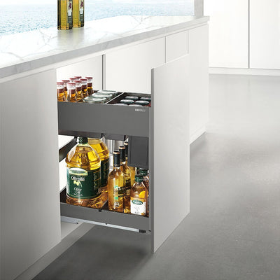 Higold Shearer Pull Out Kitchen Cupboard Organiser Fits 400mm Cabinet Grey - Sydney Home Centre