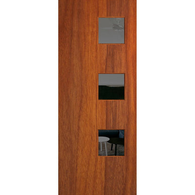 Hume Doors BFR1 (2040mm x 820mm x 40mm) Merbau Grey Tint Bushfire Resistant Entrance Door - Sydney Home Centre