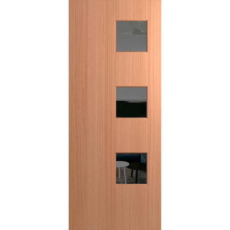 Hume Doors BFR1 (2040mm x 820mm x 40mm) SPM Grey Tint Bushfire Resistant Entrance Door - Sydney Home Centre