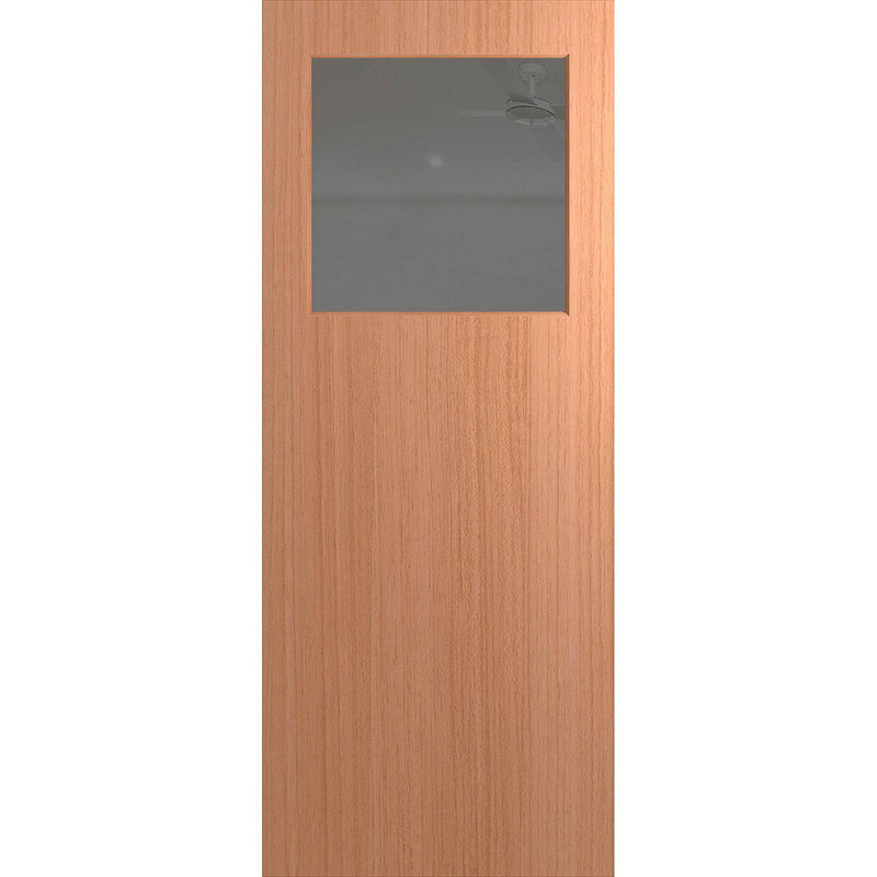 Hume Doors BFR15 (2040mm x 820mm x 40mm) Solid HMR MDF Core SPM Grey Tint Bushfire Resistant Entrance Door - Sydney Home Centre