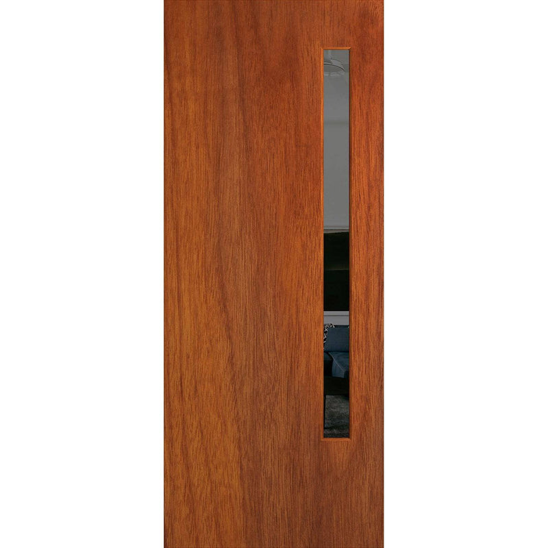 Hume Doors BFR3 (2040mm x 820mm x 40mm) Solid HMR MDF Core Merbau Grey Tint Bushfire Resistant Entrance Door - Sydney Home Centre