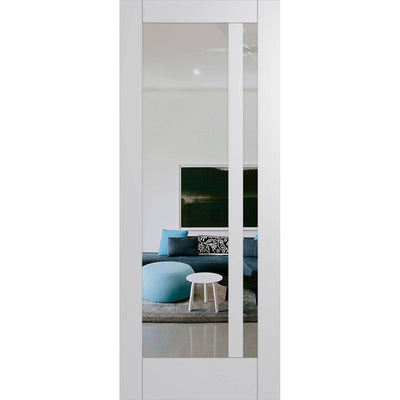 Hume Doors Hampton HAM10 (2040mm x 520mm x 35mm) Hampton Construction Primed MDF Clear Internal Door - Sydney Home Centre