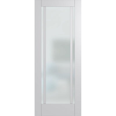 Hume Doors Hampton HAM12 (2040mm x 620mm x 35mm) Hampton Construction Primed MDF Translucent Internal Door - Sydney Home Centre