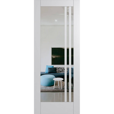 Hume Doors Hampton HAM16 (2040mm x 520mm x 35mm) Hampton Construction Primed MDF Clear Internal Door - Sydney Home Centre