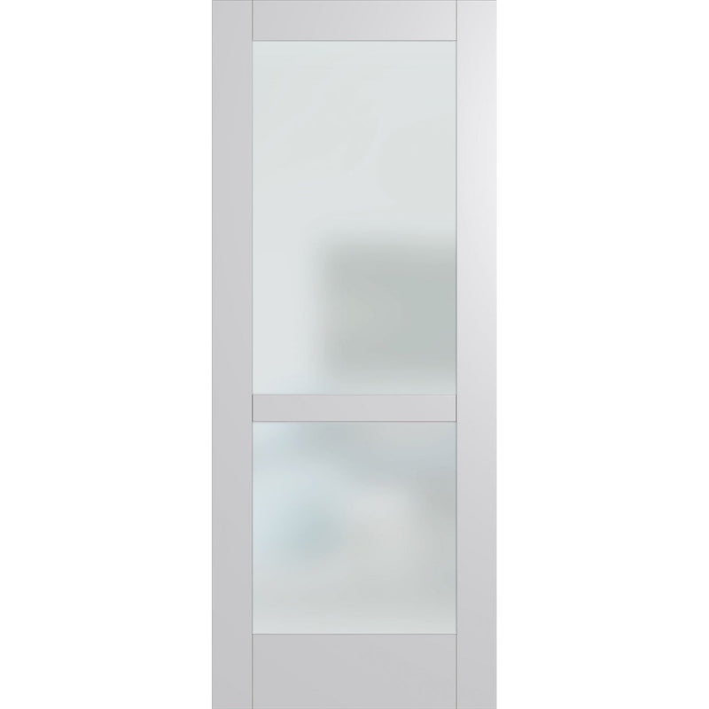 Hume Doors Hampton HAM2 (2040mm x 520mm x 35mm) Hampton Construction Primed MDF Translucent Internal Door - Sydney Home Centre